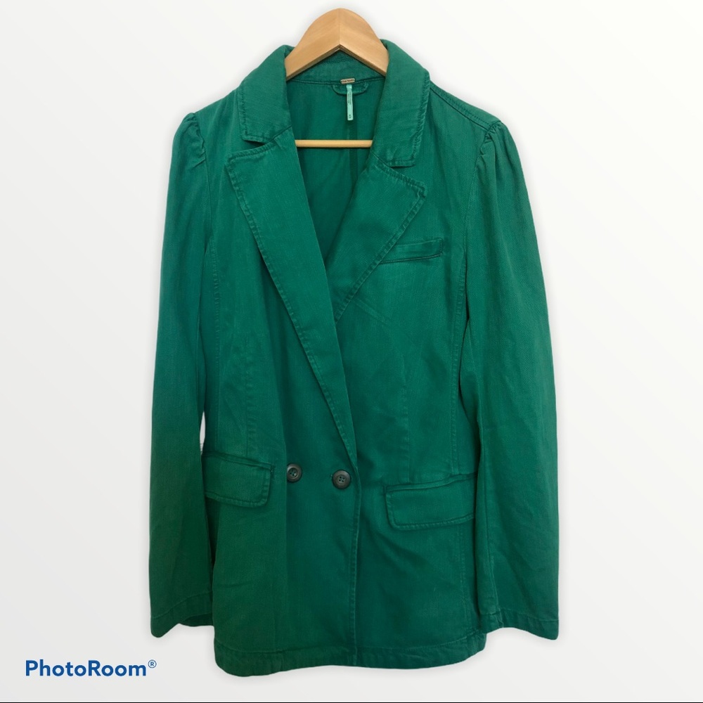 Free people green trench coat size M